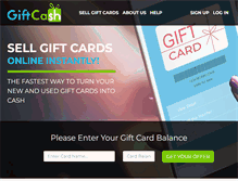 Tablet Screenshot of giftcash.com